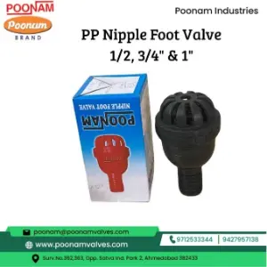 PP Nipple Foot Valve 1/2 to 1 inch